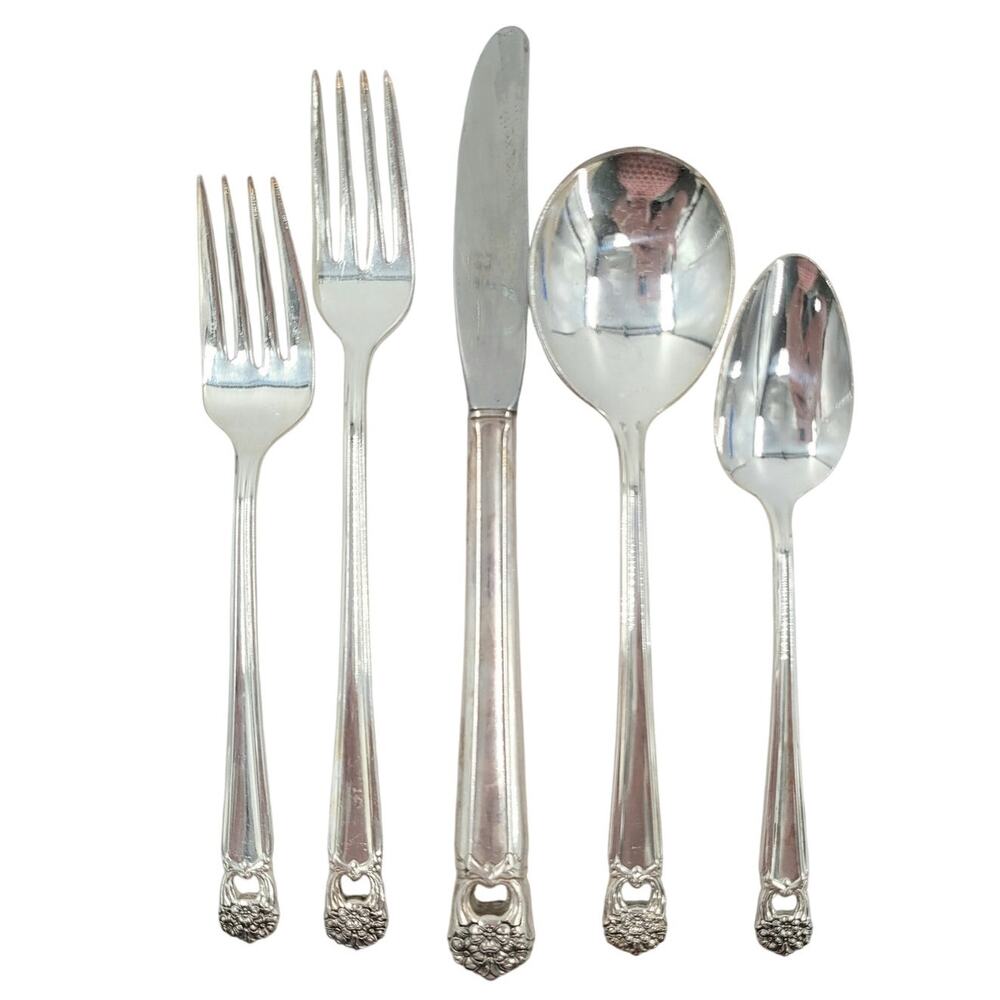Rogers Brothers‎ Silverplate Eternally Yours Coquette 5 Piece Setting 5-8